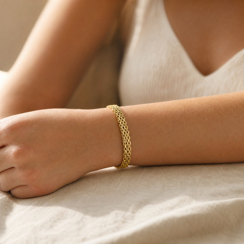 Gold Chain Link Bracelet-Plated Stainless Steel Bracelet, Gift for Her