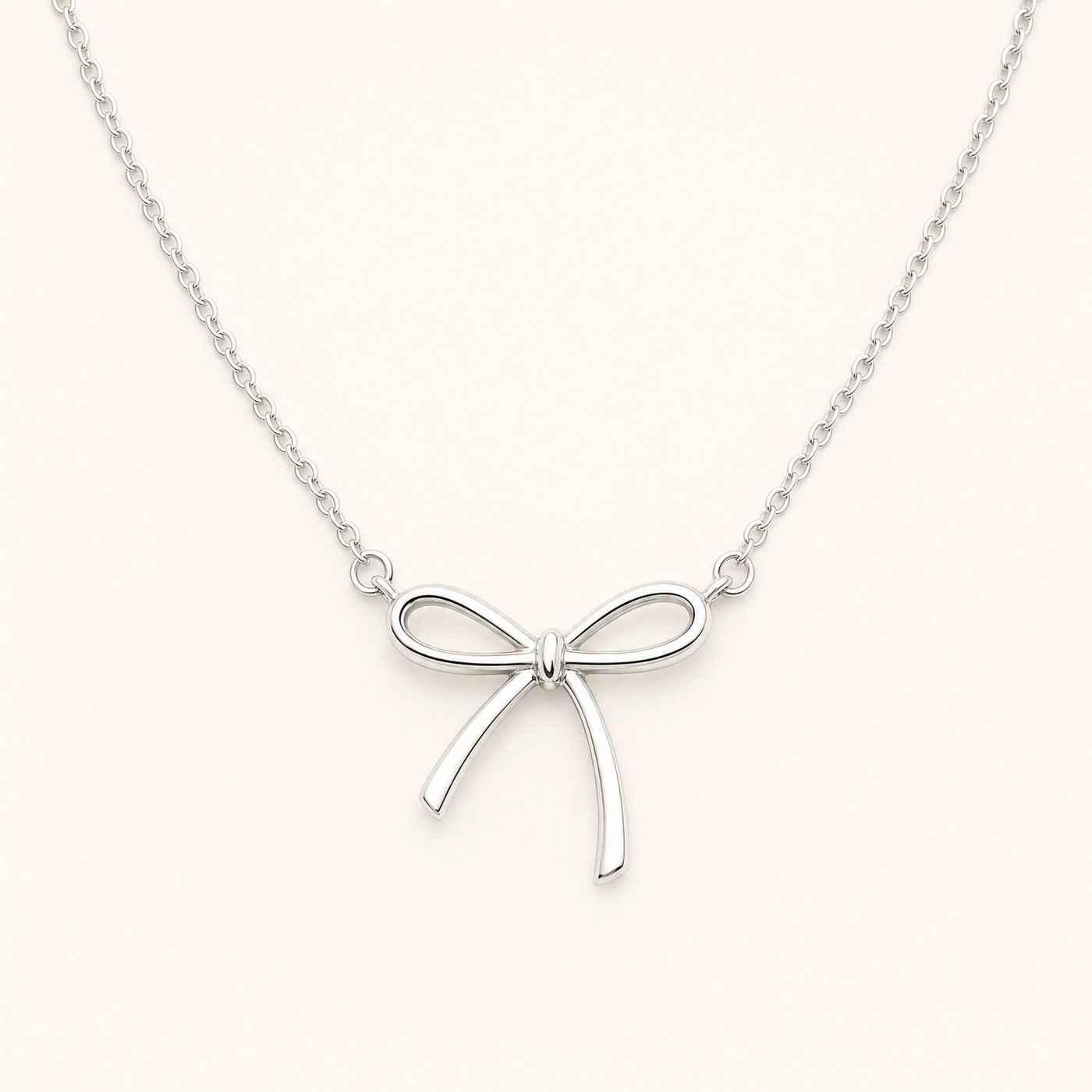 Gold Bow Pendant Necklace – Dainty Gold Silver Plated Bow Choker Chain, Gift for Her