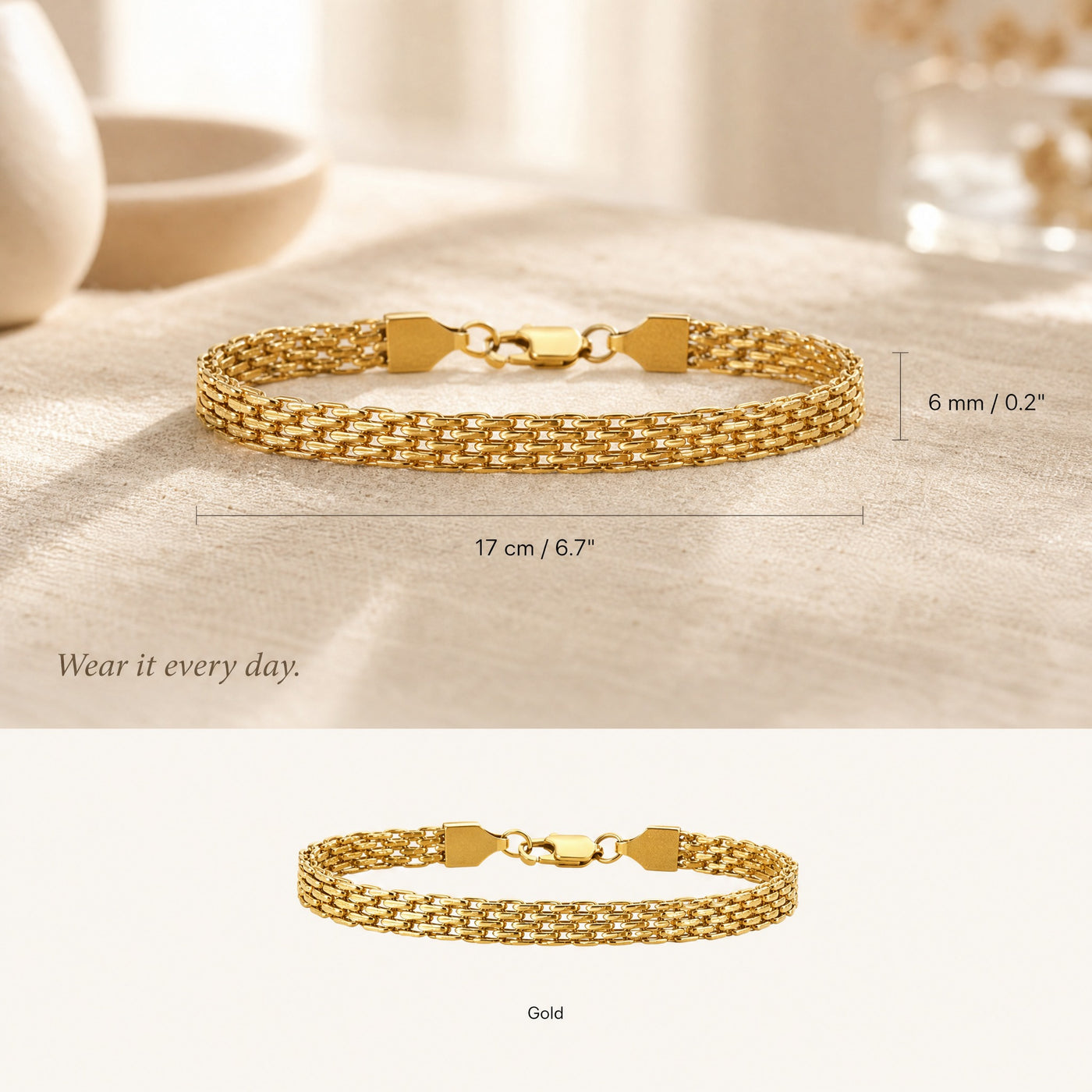 Gold Chain Link Bracelet-Plated Stainless Steel Bracelet, Gift for Her