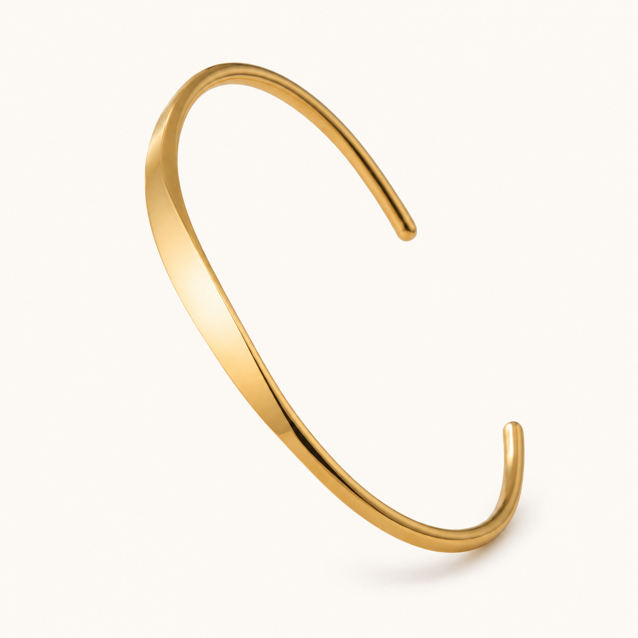 Slim Open Cuff Bracelet – Dainty Minimalist Bangle, Gold or Silver, Layering Gift for Her