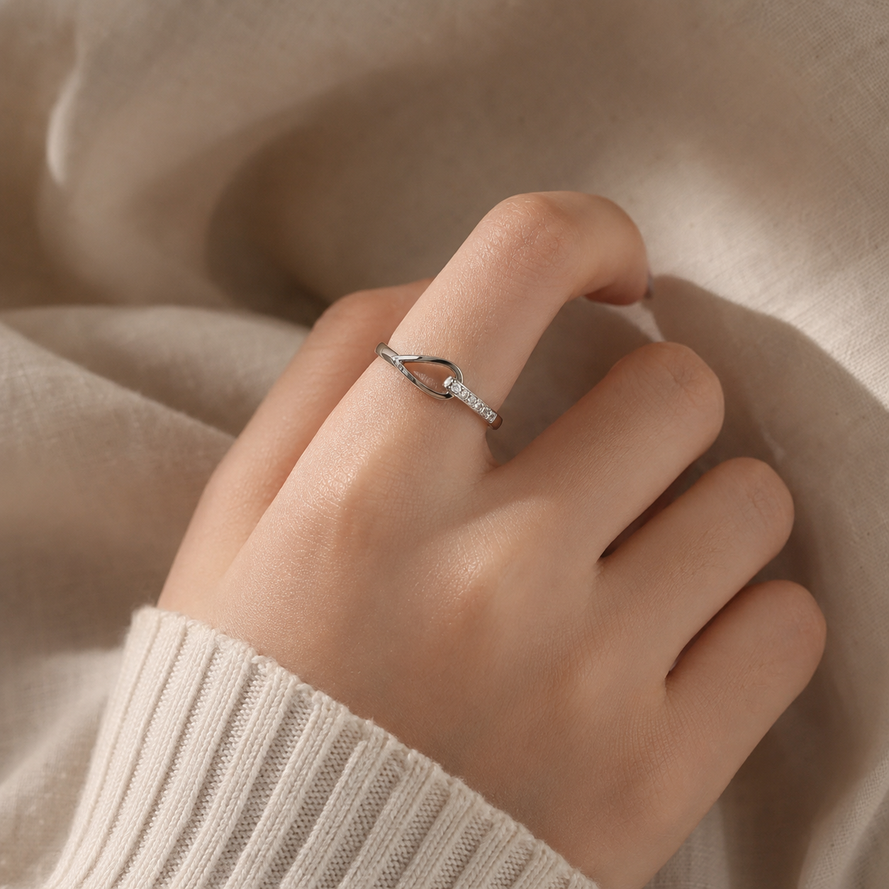 Gold Pavé Zircon Ring – Dainty Stainless Steel Stackable Band, Minimalist Daily Wear Jewelry for Women