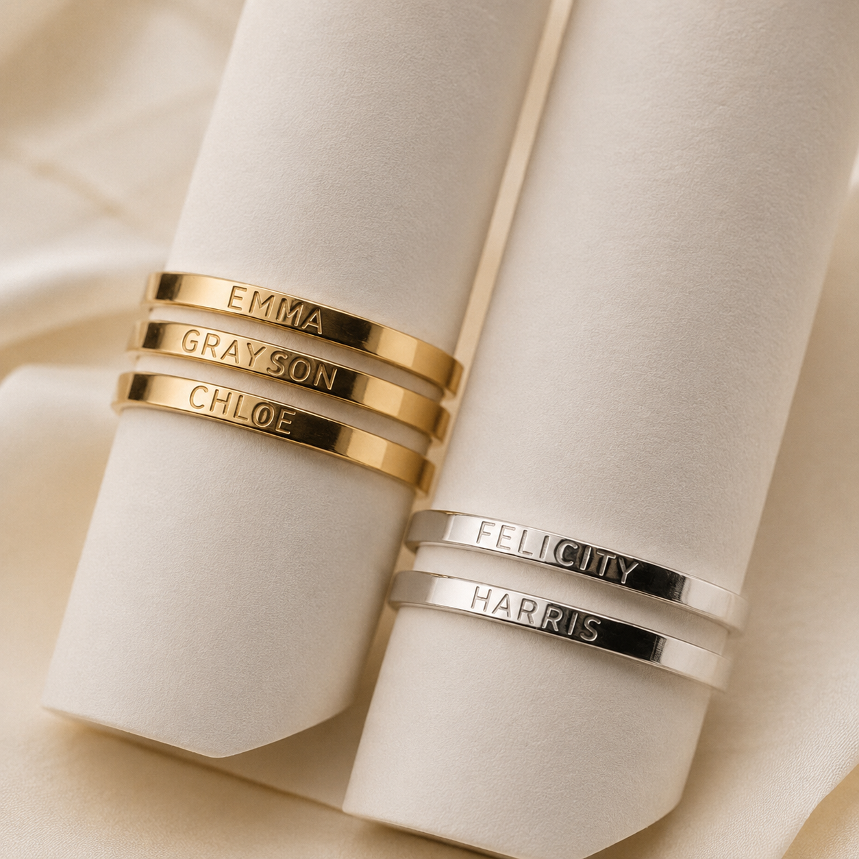 Custom Engraved Name Ring – Dainty Stackable Personalized Gold Silver Ring, Gift for Her