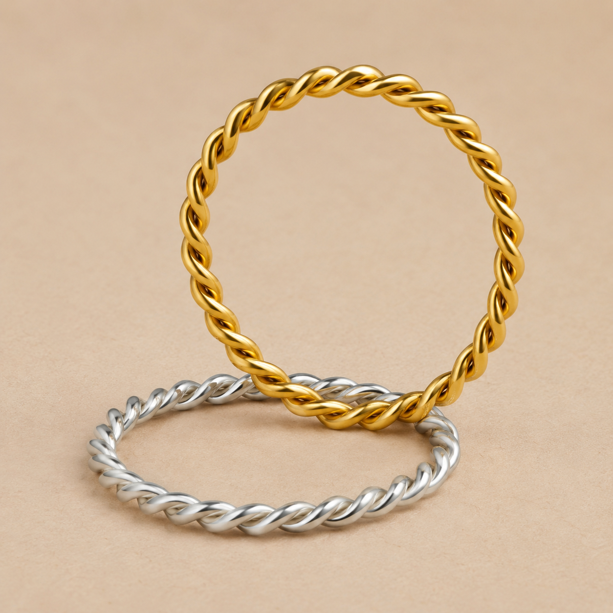 Twisted Rope Stacking Ring – Dainty 925 Sterling Silver Band, Gold or Silver, Gift for Her