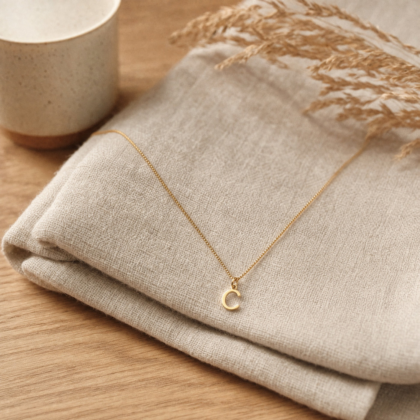 Personalised Initial Necklace – Gold-Plated Letter Pendant Dainty Chain, Minimalist Gift for Her