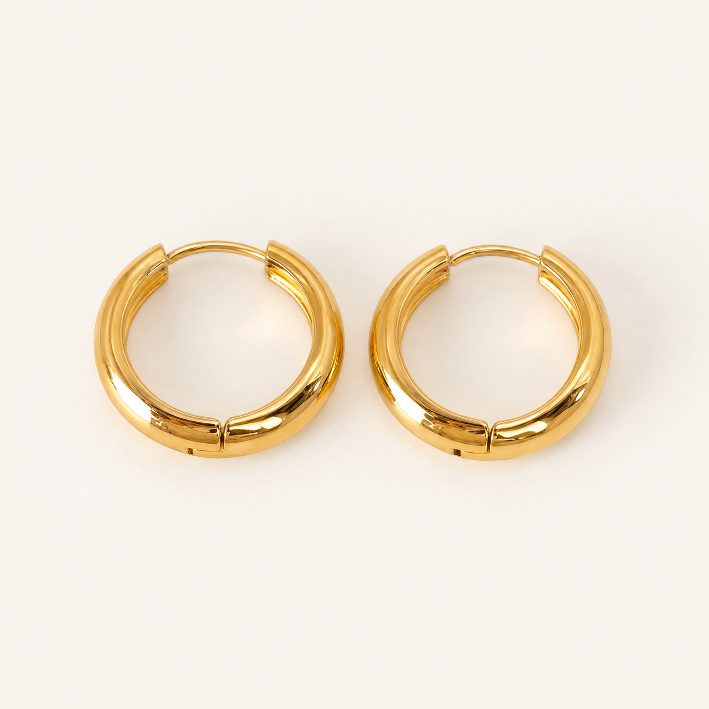 Gold Silver Huggie Hoop Earrings – Stainless Steel Classic Round Hoops, Gift for Her