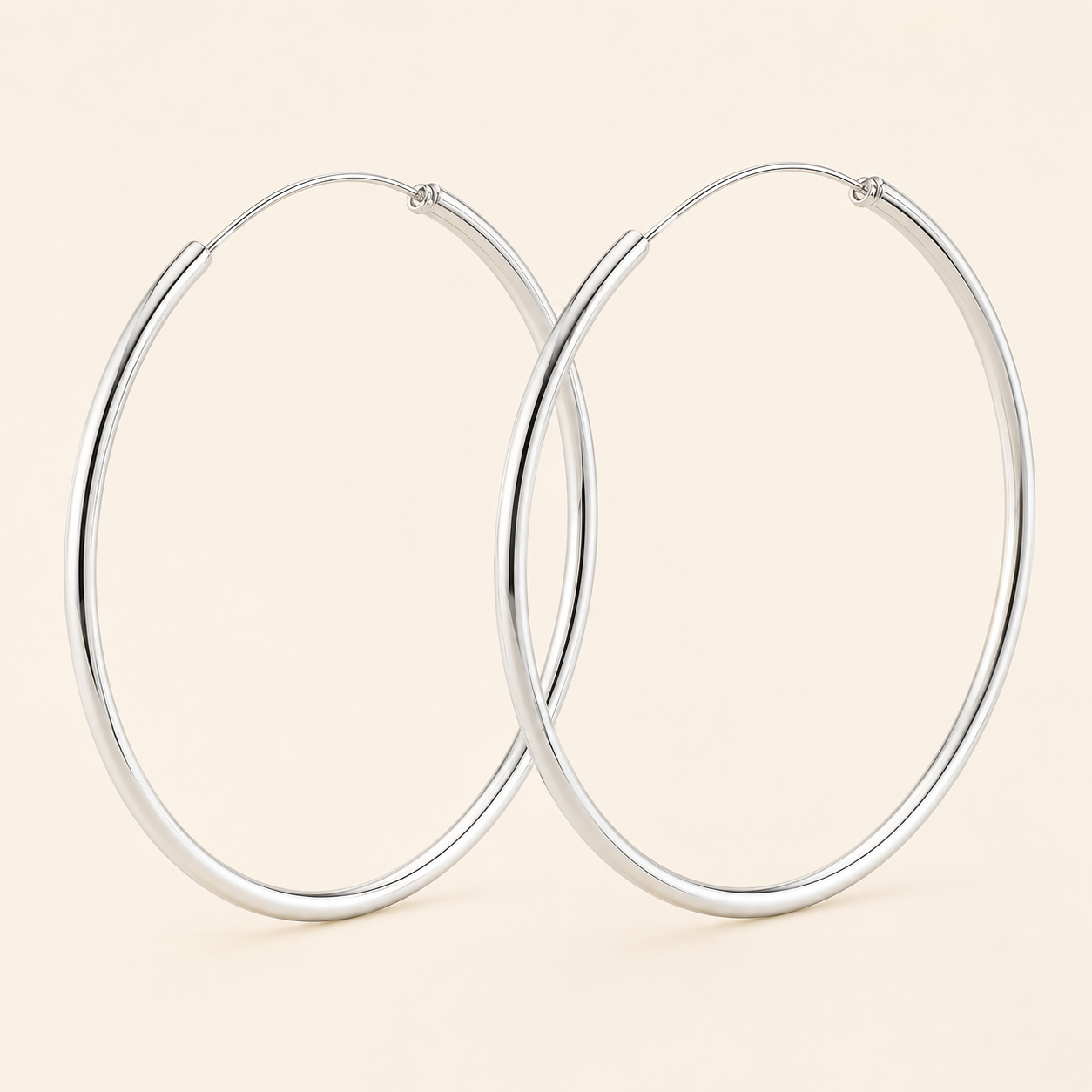 Silver Hoop Earrings – Thin Round Hoops for Women, Minimalist Silver Earrings 3cm to 6cm
