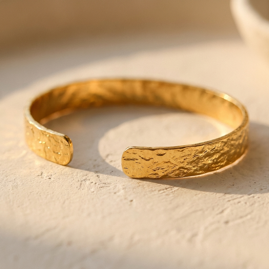 Gold Cuff Bracelet –Plated Bangle, Minimalist Gift for Her