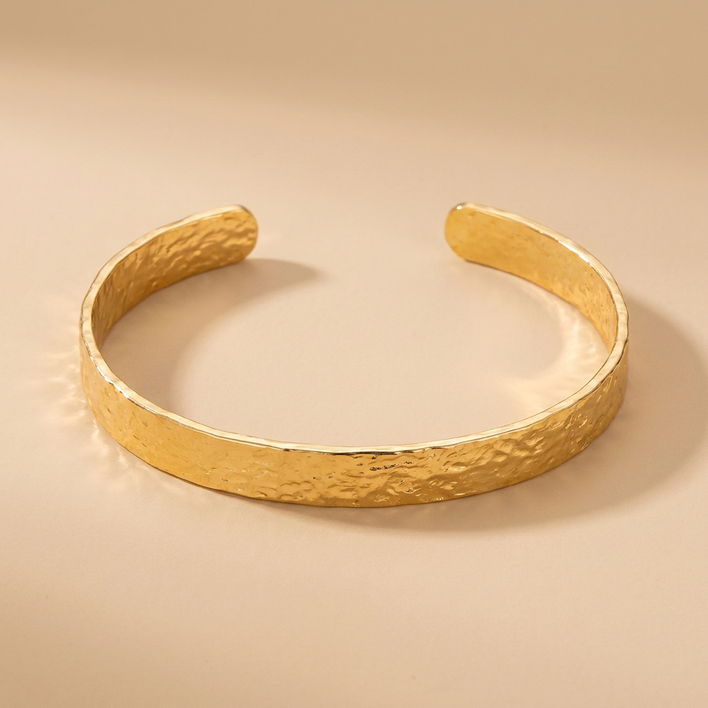 Gold Cuff Bracelet –Plated Bangle, Minimalist Gift for Her