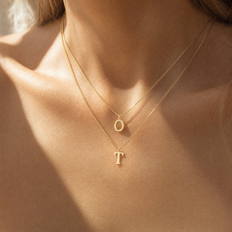 Personalised Initial Necklace – Gold-Plated Letter Pendant Dainty Chain, Minimalist Gift for Her