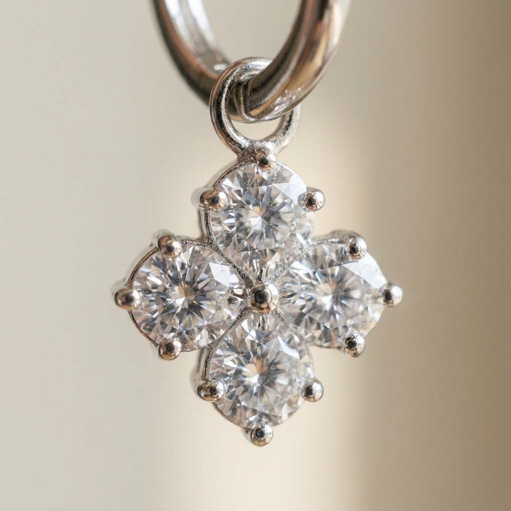 Pavé Clover Hoop Earrings – Dainty CZ Charm Huggie Hoops, Gift for Her