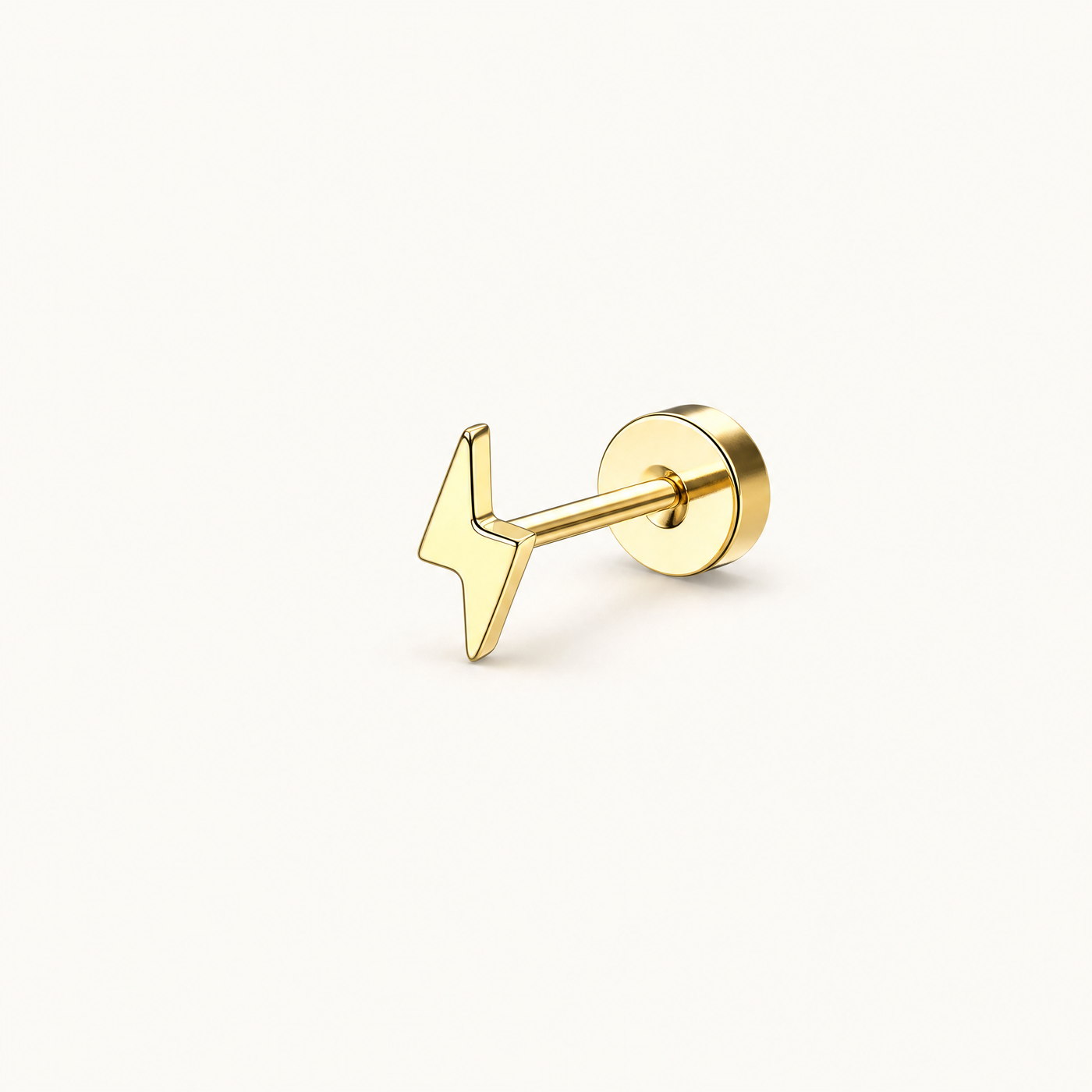 Gold Flat Back Stud Earring – Dainty Cartilage Stainless Steel Earring for Sensitive Ears