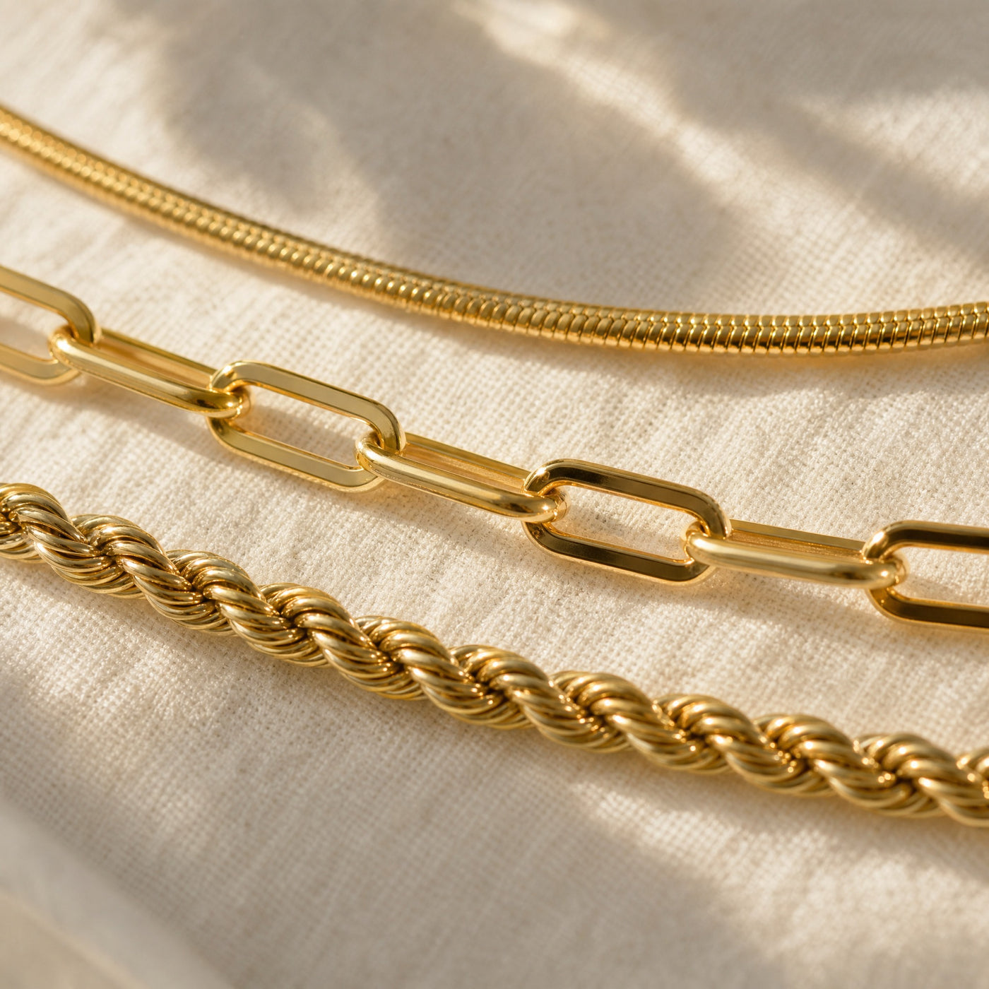 Gold & Silver Chain Bracelet Set – Dainty Layering Stainless Steel Bracelets for Women