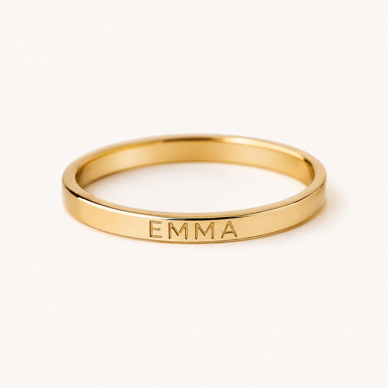 Custom Engraved Name Ring – Dainty Stackable Personalized Gold Silver Ring, Gift for Her