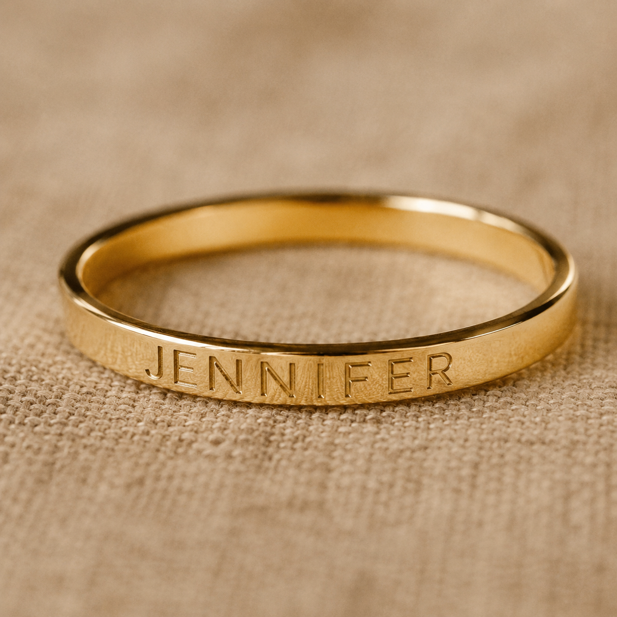 Custom Engraved Name Ring – Dainty Stackable Personalized Gold Silver Ring, Gift for Her