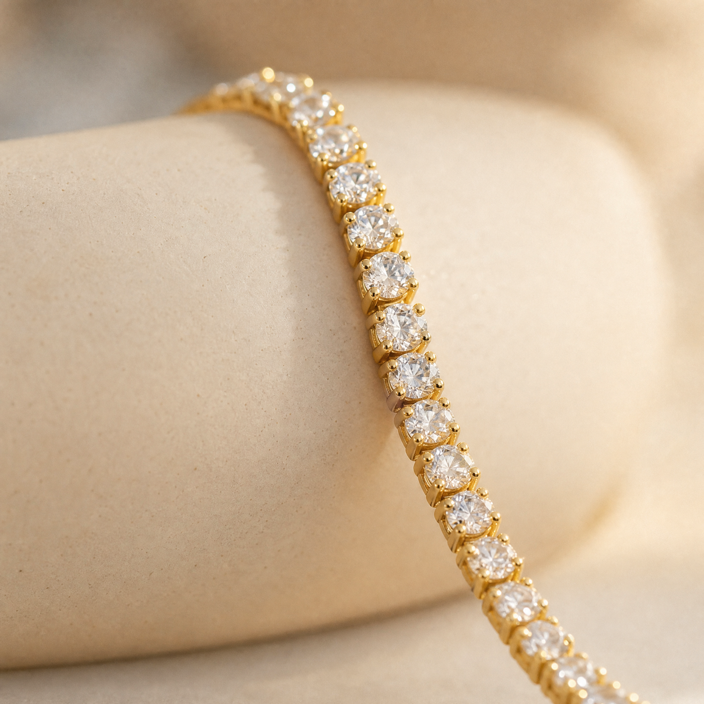 Gold Pavé Tennis & Flower CZ Bracelet Set – Dainty Layering Bracelets, Gift for Her