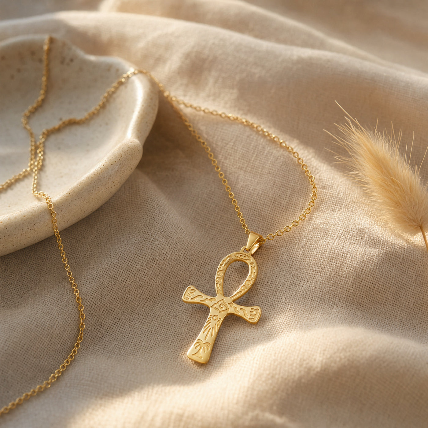 Ankh Cross Necklace – Egyptian Key of Life Symbol Pendant, Gold or Silver Gift