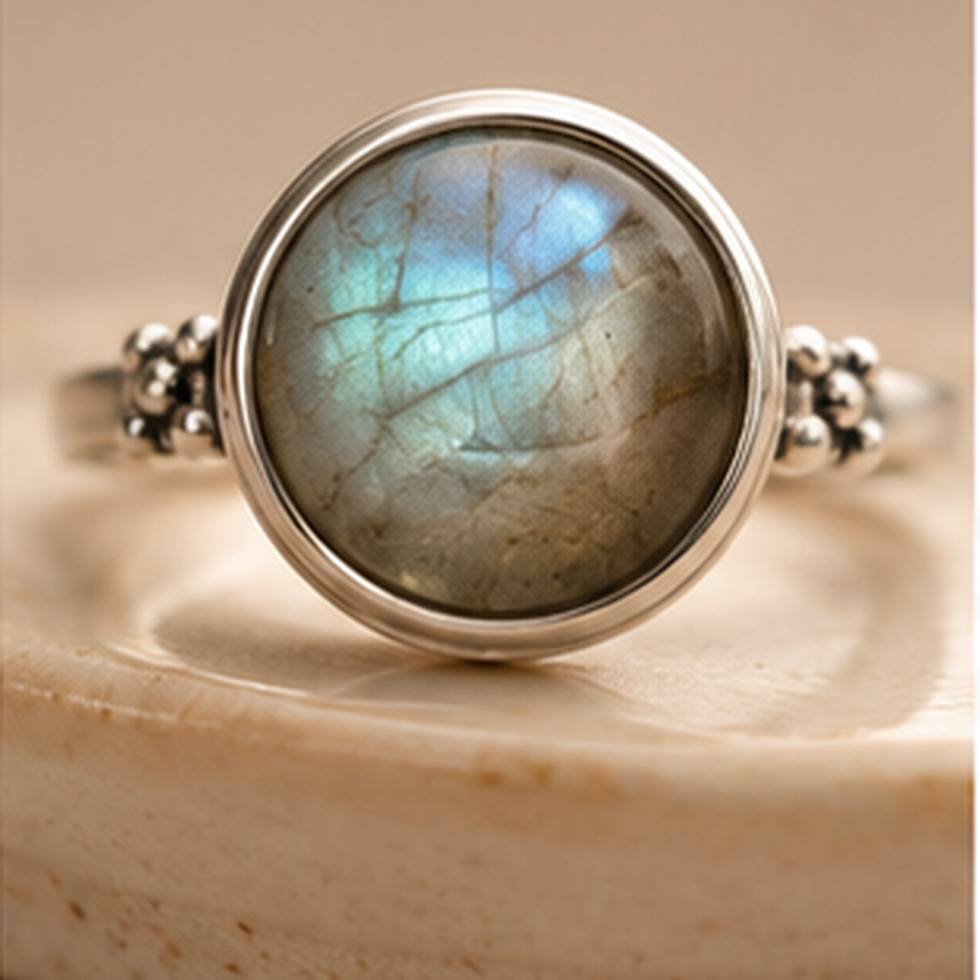 Vintage Round Stone Ring – Gemstone Ring for Women, Boho Gift
