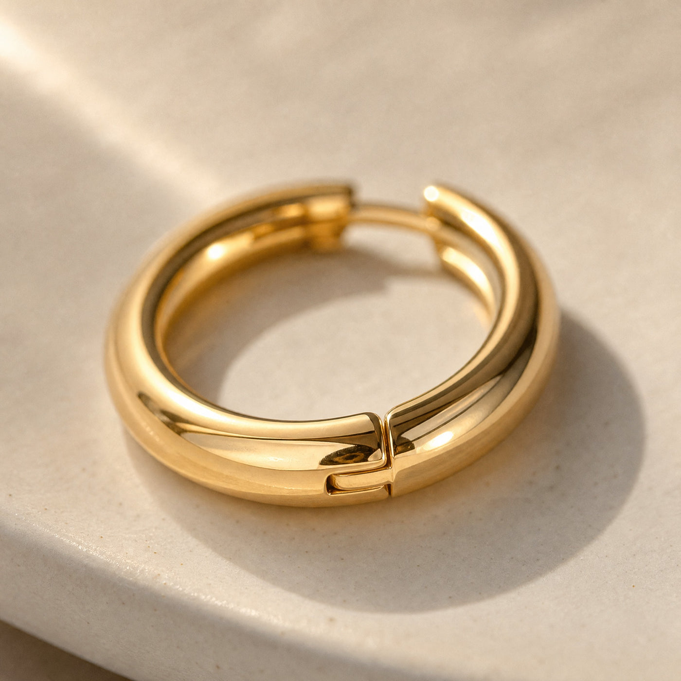 Gold Silver Huggie Hoop Earrings – Stainless Steel Classic Round Hoops, Gift for Her