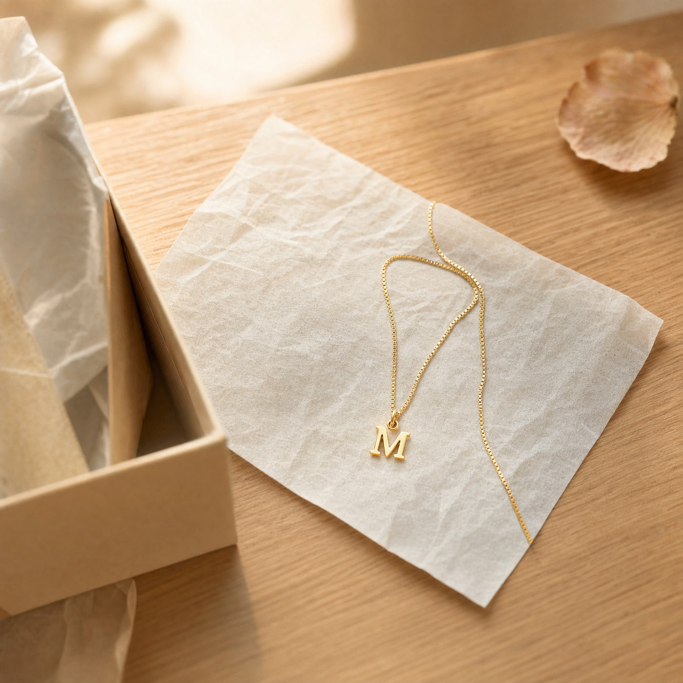 Personalised Initial Necklace – Gold-Plated Letter Pendant Dainty Chain, Minimalist Gift for Her