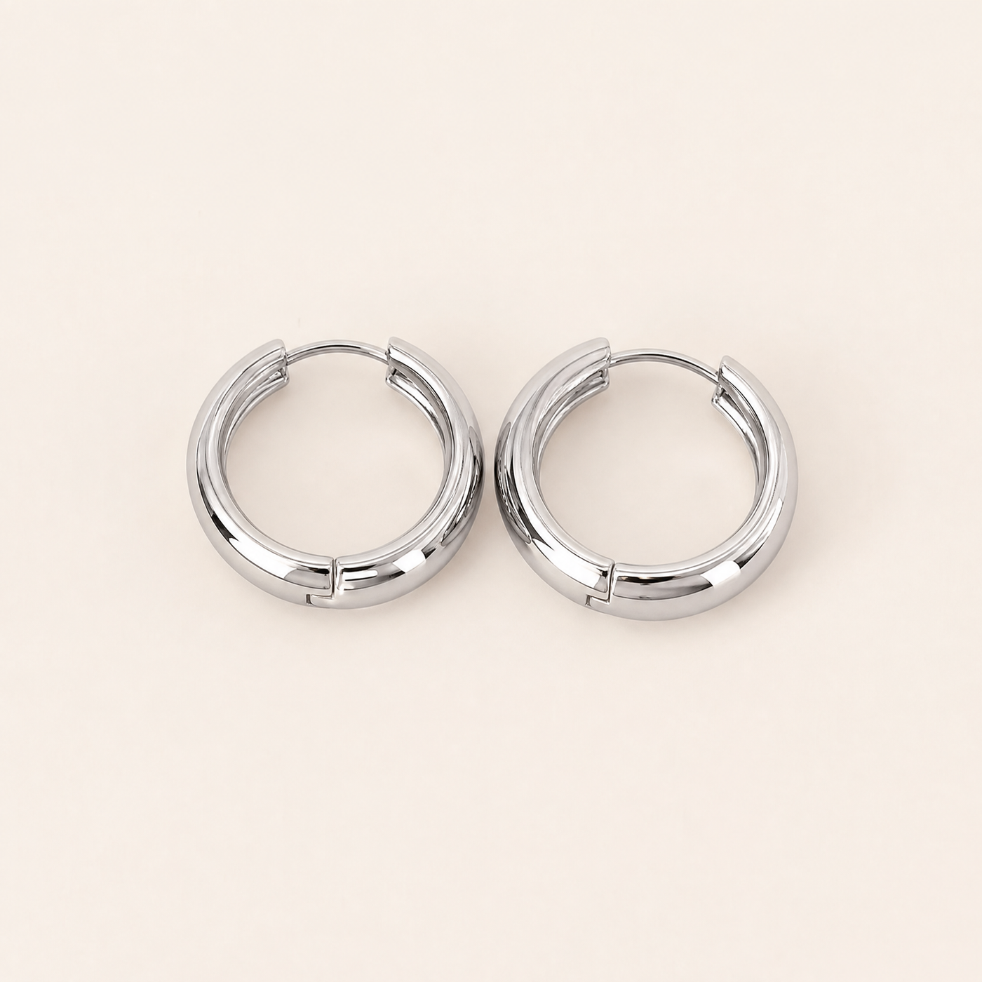 Gold Silver Huggie Hoop Earrings – Stainless Steel Classic Round Hoops, Gift for Her