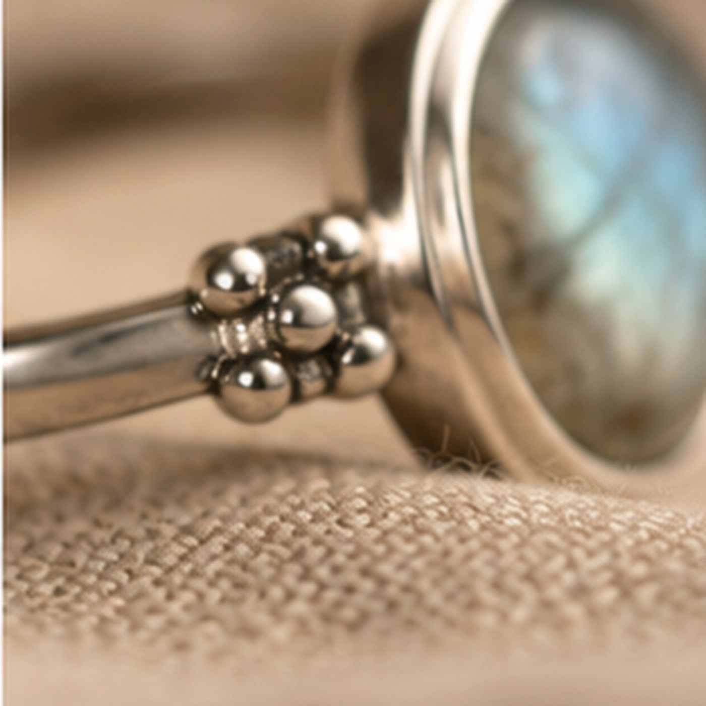 Vintage Round Stone Ring – Gemstone Ring for Women, Boho Gift