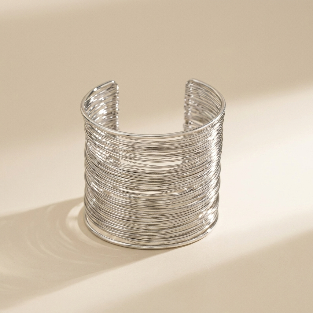 Multi-Wire Cuff Bracelet – Wide Layered Open Bangle, Gold Silver Statement Jewelry for Women