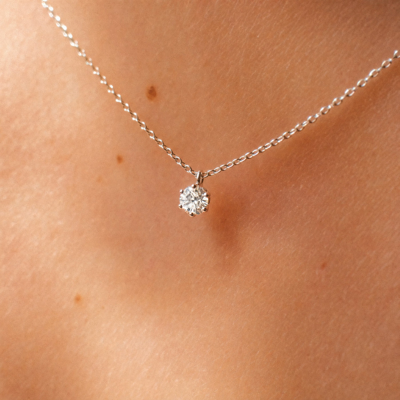 Silver Double Layer CZ Necklace – 925 Sterling Silver Dainty Layered Necklace, Gift for Her
