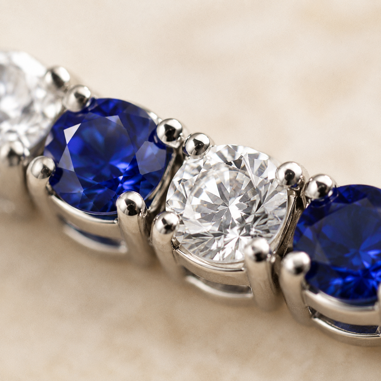 Silver Blue & White CZ Tennis Bracelet – Sapphire-Tone Zircon Gift for Her