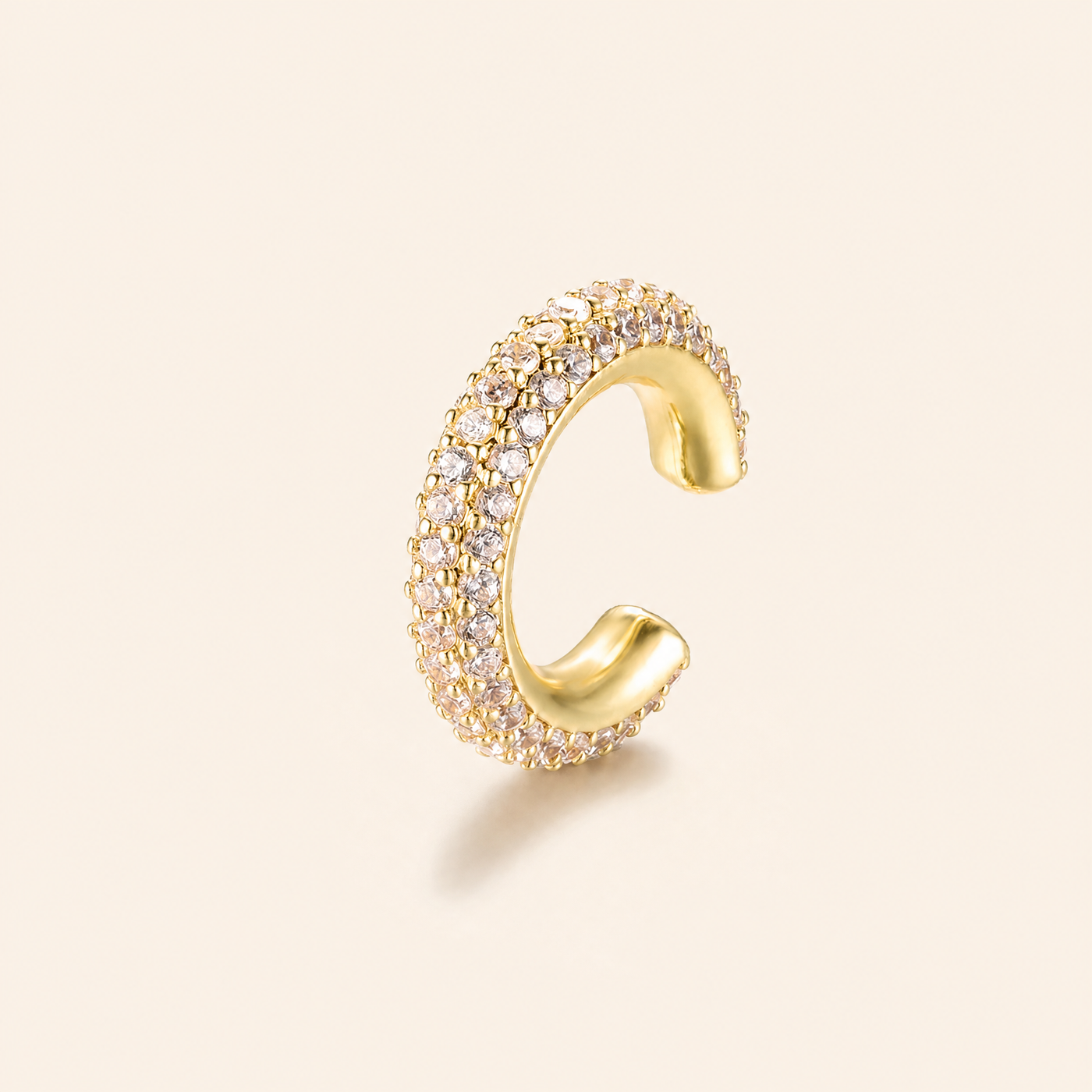 CZ Pavé Cartilage Ear Cuff – No Piercing Clip Earring Gold Silver Zirconia Gift