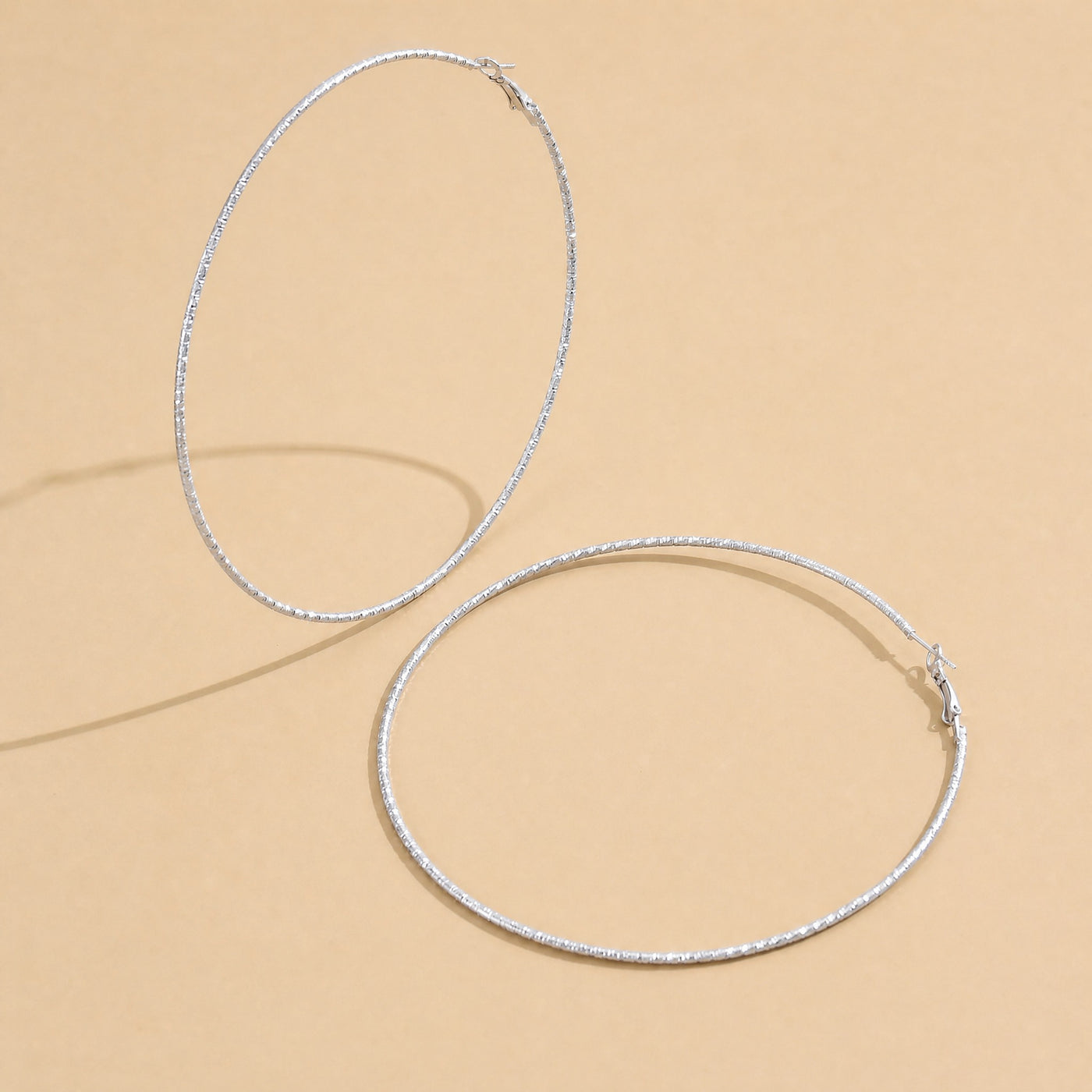 Twisted Texture Hoop Earrings – Large Gold Silver Statement Hoops for Women