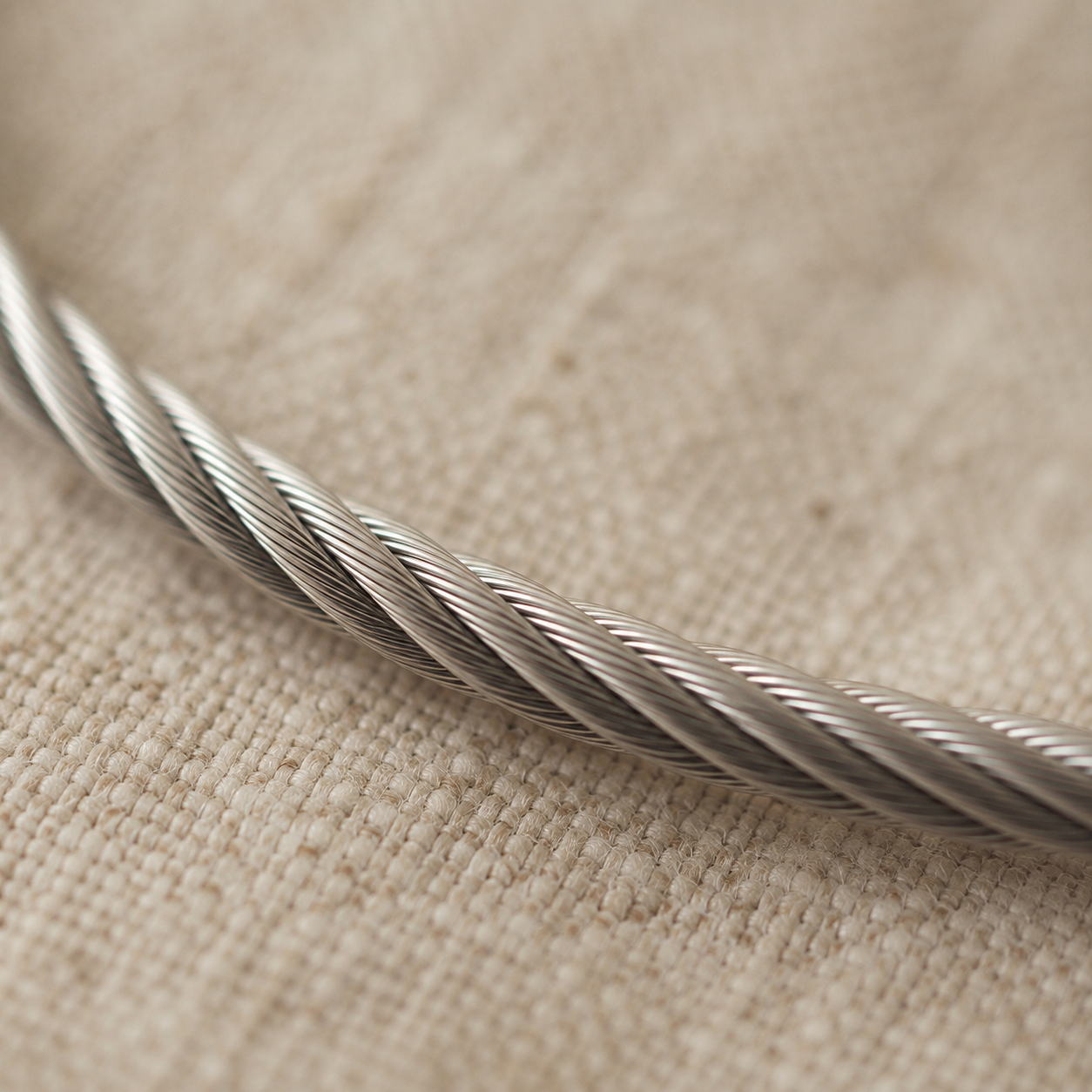 Twisted Cable Bangle Bracelet – Minimalist Hook Clasp Stainless Steel Bracelet for Women