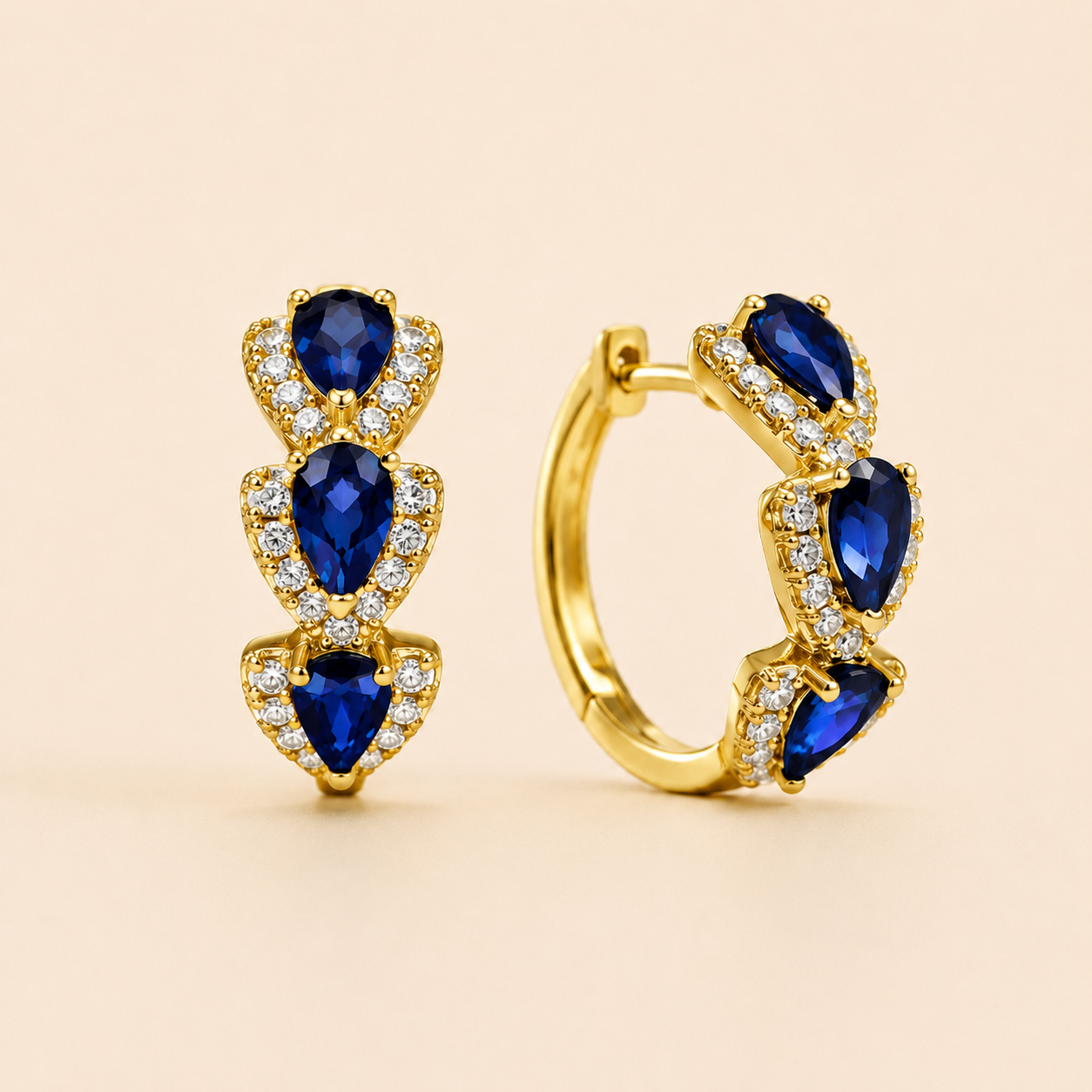 Silver Pavé Heart Hoop Earrings – CZ Crystal Huggie Hoops, Elegant Gift for Her