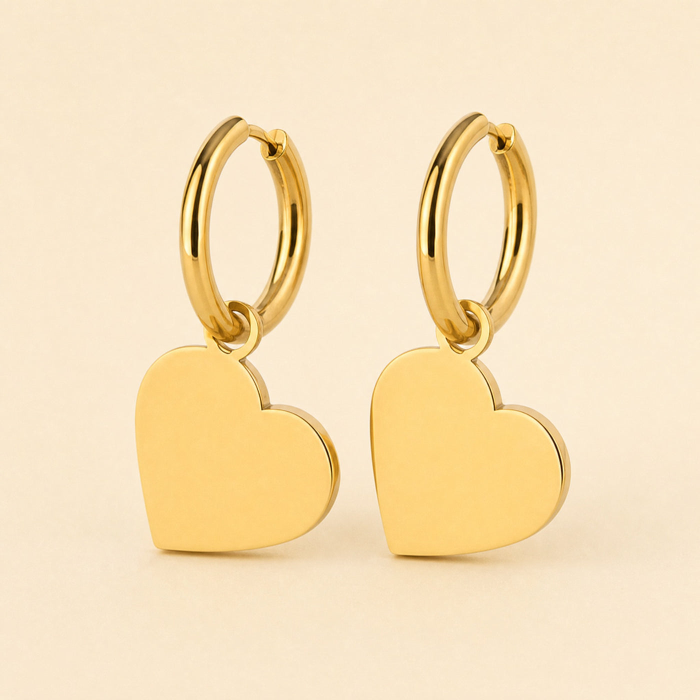 Heart Charm Hoop Earrings – Dainty Gold Silver Drop Hoops, Minimalist Gift for Her