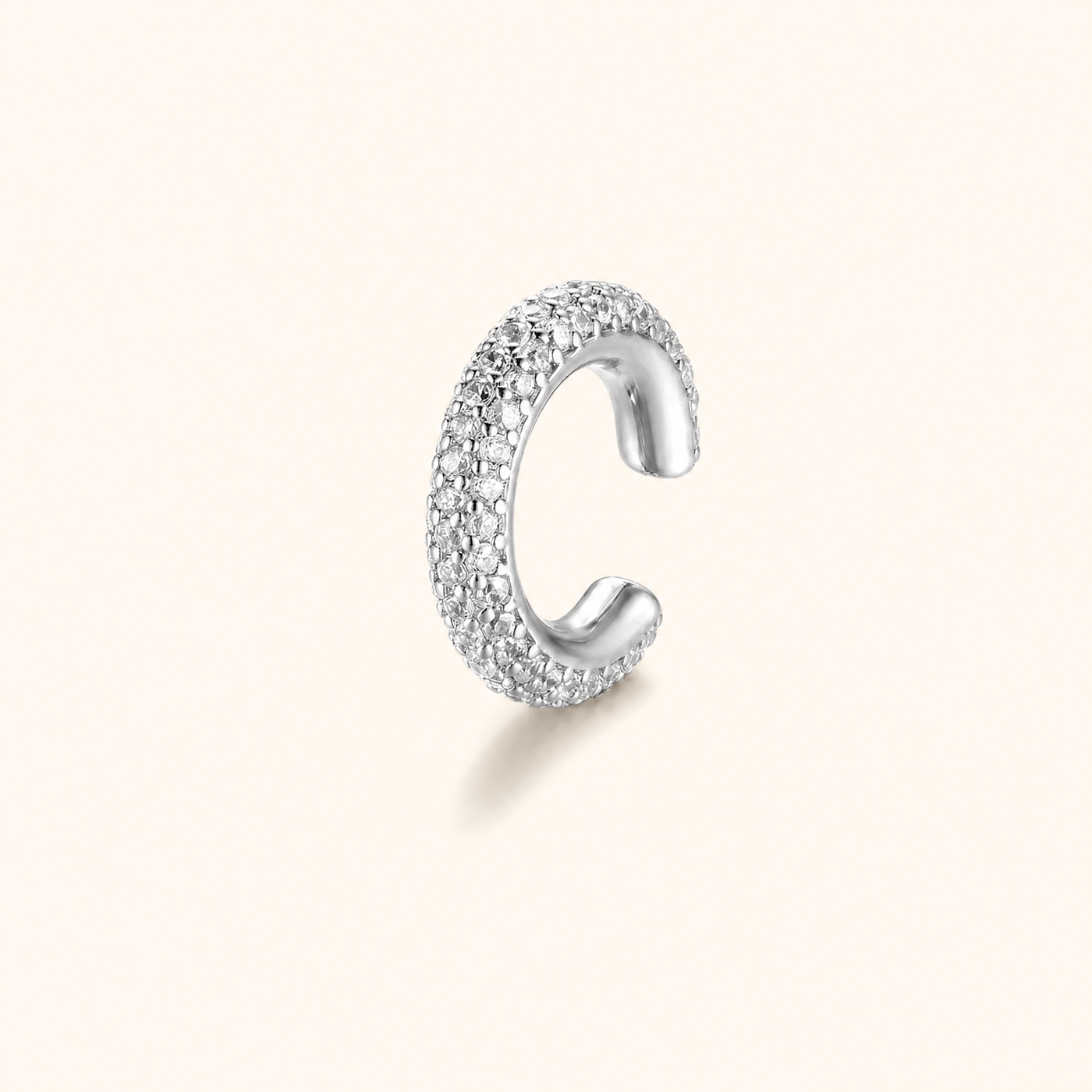 CZ Pavé Cartilage Ear Cuff – No Piercing Clip Earring Gold Silver Zirconia Gift