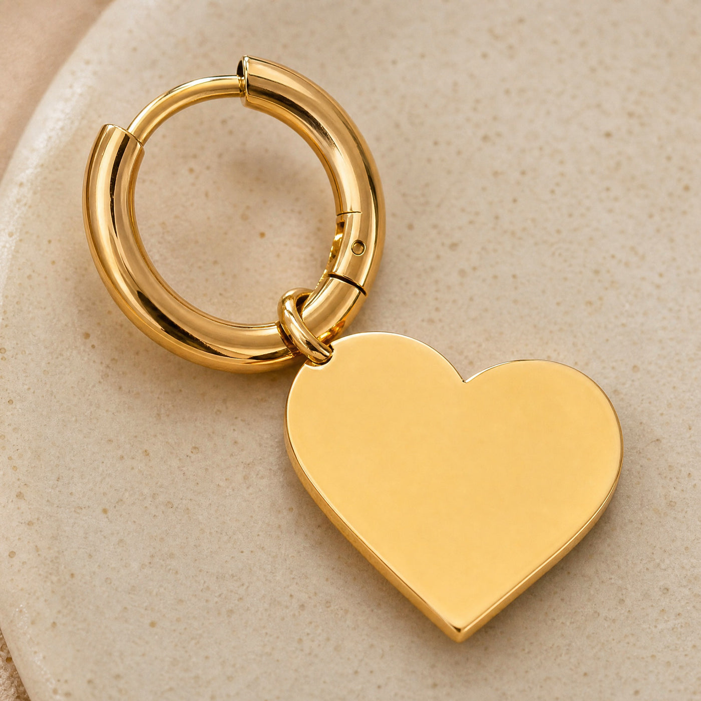 Heart Charm Hoop Earrings – Dainty Gold Silver Drop Hoops, Minimalist Gift for Her