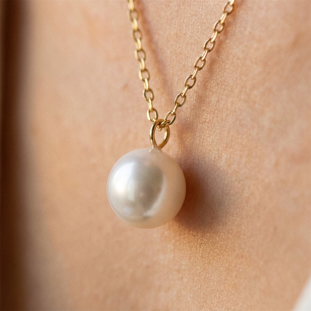 Layered Pearl Necklace – Dainty Two-Layer Pearl Chain Necklace, Minimalist Gift for Her