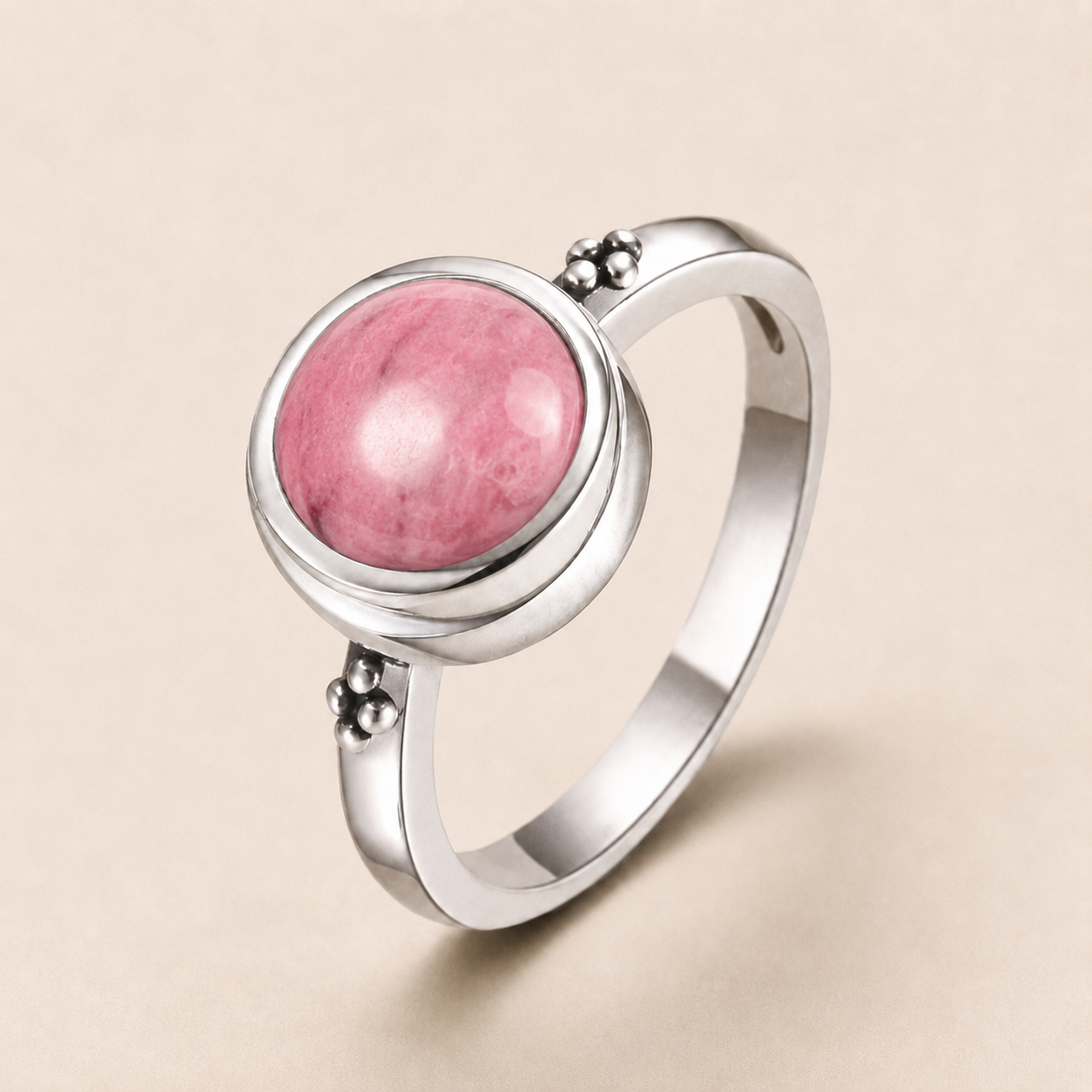 Vintage Round Stone Ring – Gemstone Ring for Women, Boho Gift