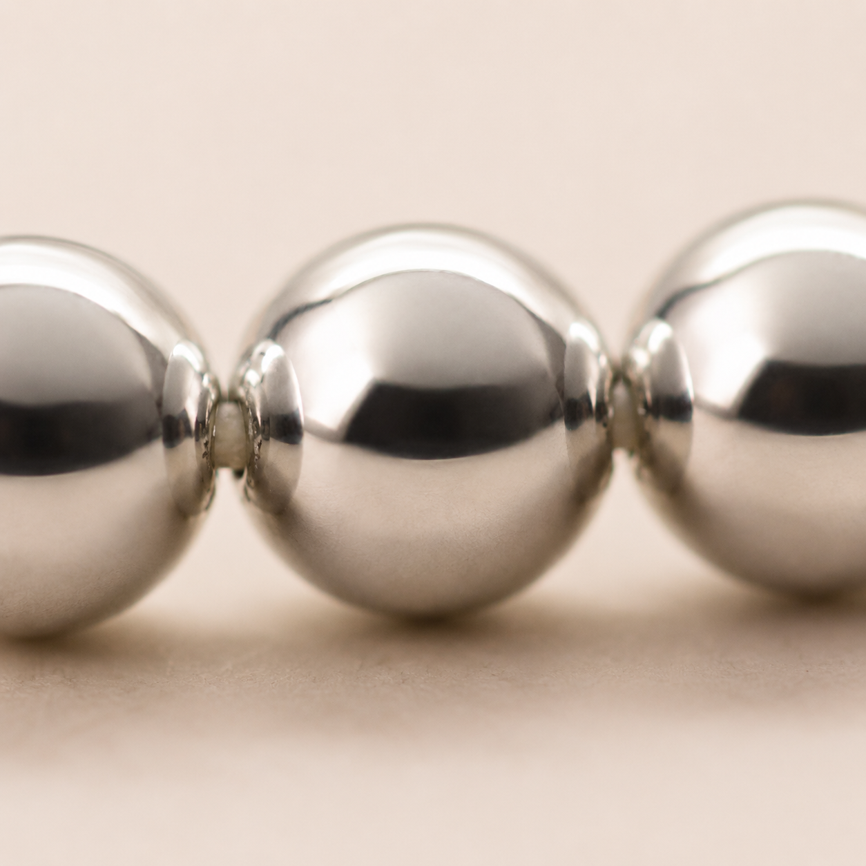 Gold Beaded Bracelet – 8mm Stainless Steel Stretch Bracelet, Stackable Minimalist Jewelry for Women