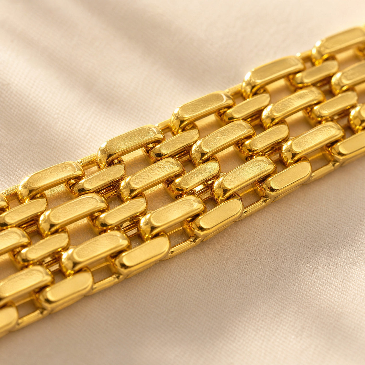 Gold Chain Link Bracelet-Plated Stainless Steel Bracelet, Gift for Her