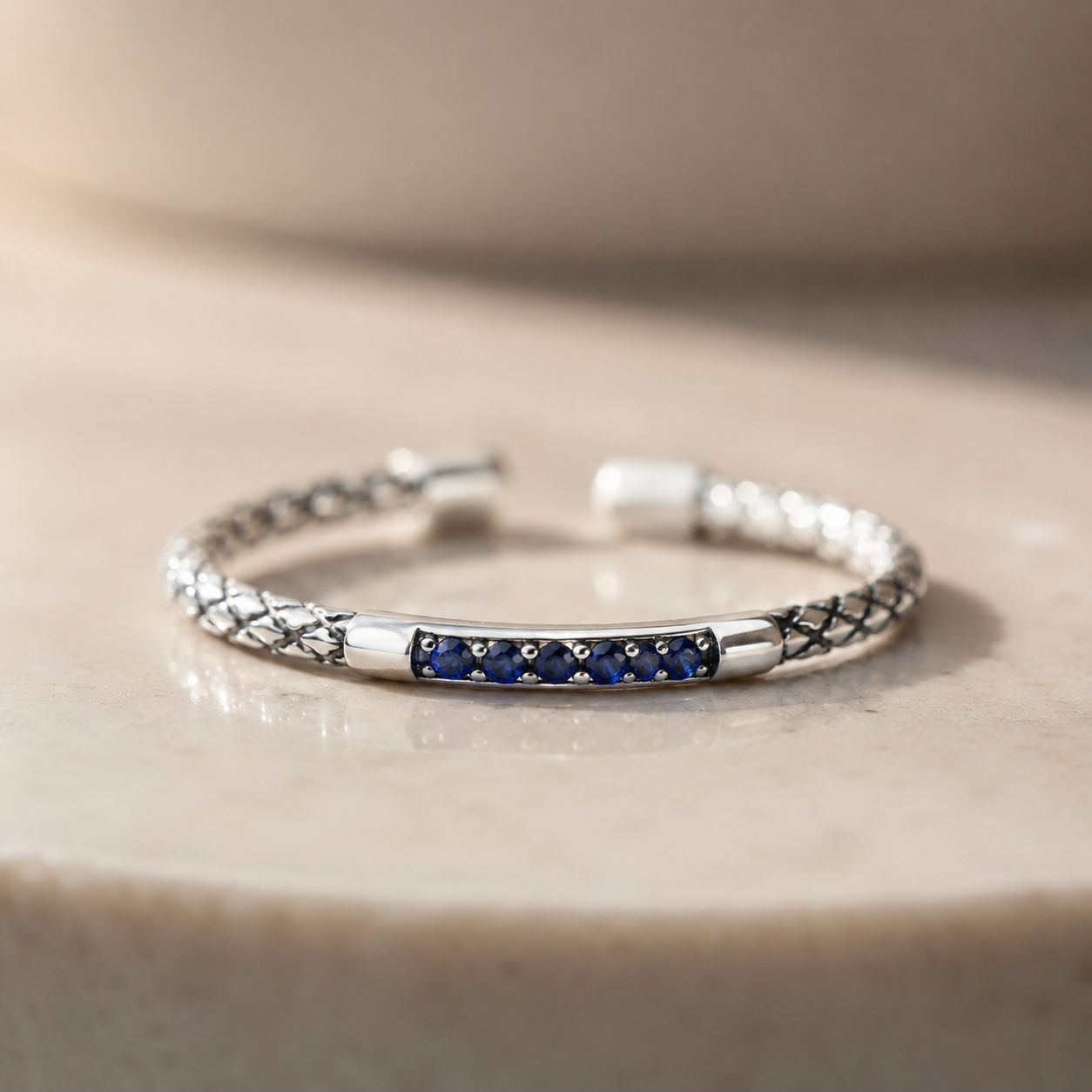 Silver Pavé Serpentine Ring – Stackable CZ Band Ring for Women, Dainty Gift for Her