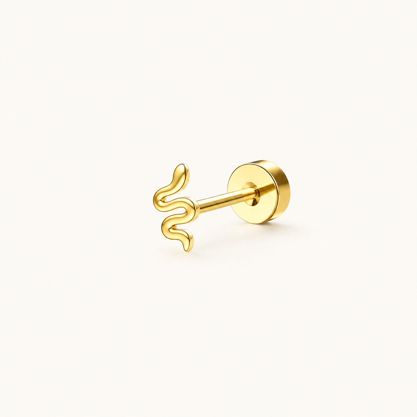 Gold Flat Back Stud Earring – Dainty Cartilage Stainless Steel Earring for Sensitive Ears