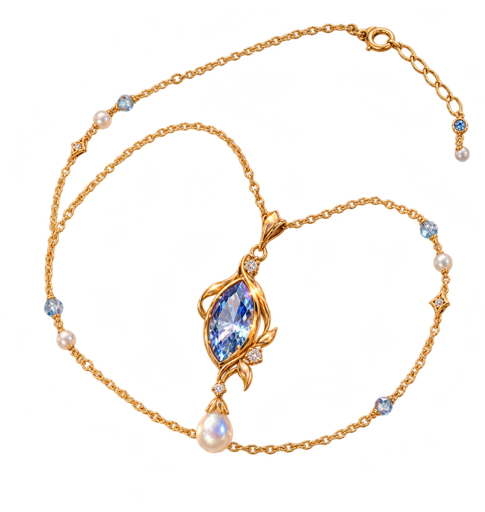 Illustrated gold solitaire charm